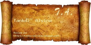 Tankó Alvina névjegykártya